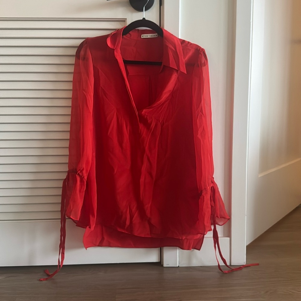 Alice + Olivia Red Blouse